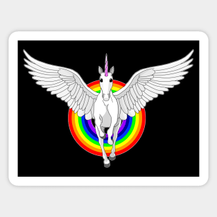 Unicorn Pegasus w/ Rainbow Sticker